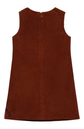 Детское хлопковое платье DOLCE & GABBANA коричневого цвета по цене 51500 руб., арт. L52D04/FUWDB/2-6 | Фото 2 Детское хлопковое платье DOLCE & GABBANA коричневого цвета, арт. L52D04/FUWDB/2-6 | Фото 2 (Материал внешний: Хлопок; Материал подклада: Вискоза; Случай: Повседневный; Рукава: Короткие; Девочки Кросс-КТ: Платье-одежда; Региональные ограничения белый список (Axapta Mercury): RU; Ростовка одежда: 2 года | 92 см, 3 года | 98 см, 4 года | 104 см, 5 лет | 110 см, 6 лет | 116 см)