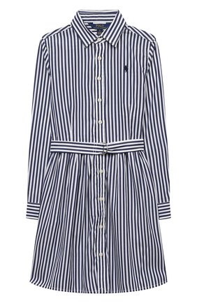 Детское хлопковое платье-рубашка POLO RALPH LAUREN голубого цвета по цене 13450 руб., арт. 313785816 | Фото 1 Детское хлопковое платье-рубашка POLO RALPH LAUREN голубого цвета, арт. 313785816 | Фото 1 (Рукава: Длинные; Материал внешний: Хлопок; Случай: Повседневный; Девочки Кросс-КТ: Платье-одежда; Ростовка одежда: 10 - 11 лет | 140 - 146см, 12 лет | 152 см, 8 лет | 128 см, 9 лет | 134 см)