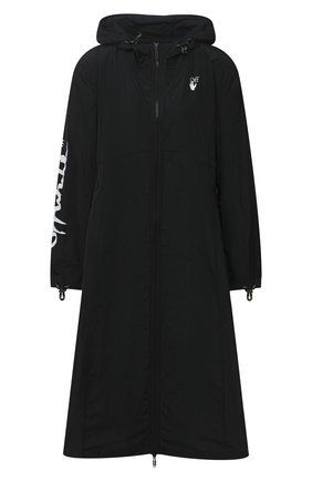 Женский плащ с капюшоном OFF-WHITE черного цвета по цене 89950 руб., арт. 0WVL011E20FAB0011001 | Фото 1 Женский плащ с капюшоном OFF-WHITE черного цвета, арт. 0WVL011E20FAB0011001 | Фото 1