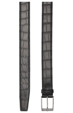Мужской ремень из кожи аллигатора BARRETT черного цвета по цене 83900 руб., арт. 81B537.65/C0CC0DRILL0 CREAM/AMIS | Фото 2 Мужской ремень из кожи аллигатора BARRETT черного цвета, арт. 81B537.65/C0CC0DRILL0 CREAM/AMIS | Фото 2