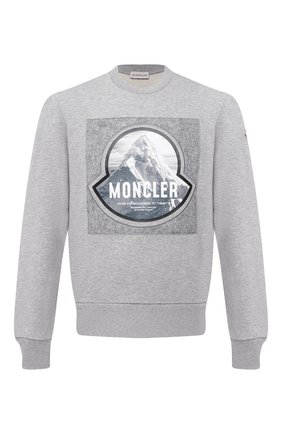 Мужской хлопковый свитшот MONCLER серого цвета по цене 33400 руб., арт. F2-091-8G781-10-8098U | Фото 1 Мужской хлопковый свитшот MONCLER серого цвета, арт. F2-091-8G781-10-8098U | Фото 1