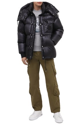 Мужской хлопковый свитшот MONCLER серого цвета по цене 33400 руб., арт. F2-091-8G781-10-8098U | Фото 2 Мужской хлопковый свитшот MONCLER серого цвета, арт. F2-091-8G781-10-8098U | Фото 2