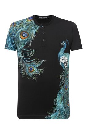 Мужская хлопковая футболка DOLCE & GABBANA черного цвета по цене 55150 руб., арт. G8MH9T/FI76B | Фото 1 Мужская хлопковая футболка DOLCE & GABBANA черного цвета, арт. G8MH9T/FI76B | Фото 1