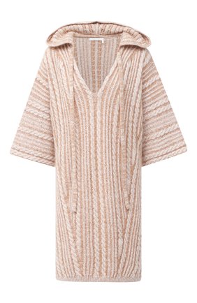 Женская шерстяное пончо CHLOÉ бежевого цвета по цене 132500 руб., арт. CHC20AMP61590 | Фото 1 Женская шерстяное пончо CHLOÉ бежевого цвета, арт. CHC20AMP61590 | Фото 1 (Материал внешний: Шерсть; Стили: Бохо; Длина (верхняя одежда): До середины бедра)