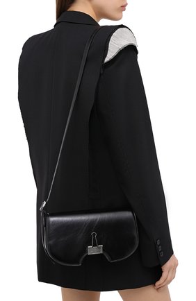 Женская сумка swiss flap OFF-WHITE черного цвета, арт. 0WNA141E20LEA0011000 | Фото 5 (Сумки-технические: Сумки через плечо; Материал: Натуральная кожа; Ремень/цепочка: На ремешке; Размер: small)