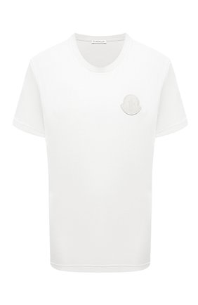Женская хлопковая футболка MONCLER белого цвета, арт. F2-093-8C759-00-V8161 | Фото 1 (Материал внешний: Хлопок; Рукава: Короткие; Длина (для топов): Стандартные; Женское Кросс-КТ: Футболка-одежда; Стили: Минимализм; Принт: Без принта)