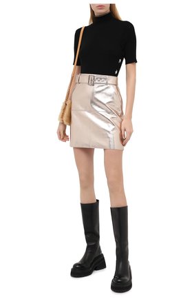 Женская юбка из вискозы MSGM серебряного цвета по цене 29950 руб., арт. 2941MDD17 207684 | Фото 2 Женская юбка из вискозы MSGM серебряного цвета, арт. 2941MDD17 207684 | Фото 2