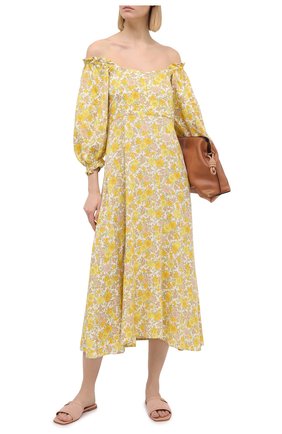 Женское платье из вискозы FAITHFULL THE BRAND желтого цвета по цене 29600 руб., арт. FF1581-GGF | Фото 2 Женское платье из вискозы FAITHFULL THE BRAND желтого цвета, арт. FF1581-GGF | Фото 2