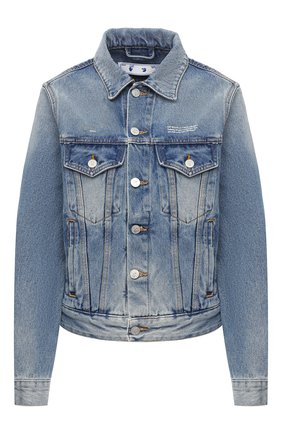 Женская джинсовая куртка OFF-WHITE голубого цвета по цене 65700 руб., арт. 0WYE012E20DEN0024001 | Фото 1 Женская джинсовая куртка OFF-WHITE голубого цвета, арт. 0WYE012E20DEN0024001 | Фото 1