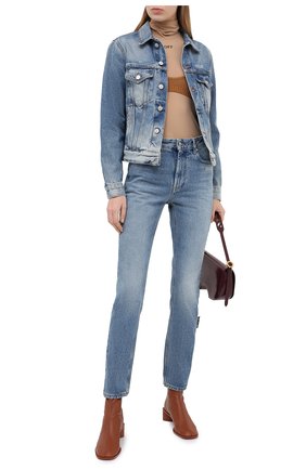 Женская джинсовая куртка OFF-WHITE голубого цвета по цене 65700 руб., арт. 0WYE012E20DEN0024001 | Фото 2 Женская джинсовая куртка OFF-WHITE голубого цвета, арт. 0WYE012E20DEN0024001 | Фото 2