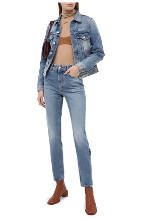Женские джинсы OFF-WHITE голубого цвета по цене 46750 руб., арт. 0WYA019E20DEN0044000 | Фото 2 Женские джинсы OFF-WHITE голубого цвета, арт. 0WYA019E20DEN0044000 | Фото 2