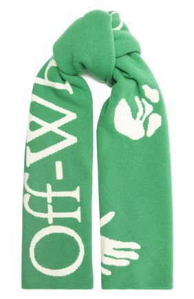 Женский шерстяной шарф OFF-WHITE зеленого цвета по цене 34300 руб., арт. 0WMA017E20KNI0015501 | Фото 1 Женский шерстяной шарф OFF-WHITE зеленого цвета, арт. 0WMA017E20KNI0015501 | Фото 1