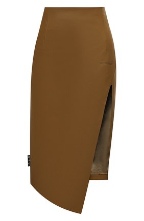 Женская кожаная юбка OFF-WHITE хаки цвета по цене 129500 руб., арт. 0WJC006E20LEA0026300 | Фото 1 Женская кожаная юбка OFF-WHITE хаки цвета, арт. 0WJC006E20LEA0026300 | Фото 1