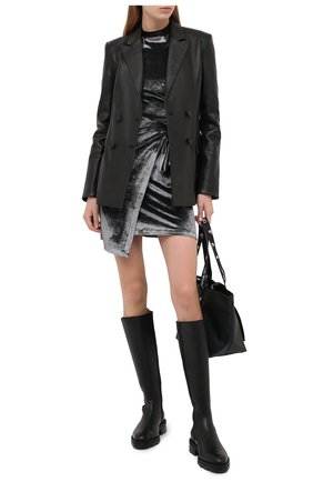 Женский кожаный жакет OFF-WHITE черного цвета по цене 233500 руб., арт. 0WJA036E20LEA0011010 | Фото 2 Женский кожаный жакет OFF-WHITE черного цвета, арт. 0WJA036E20LEA0011010 | Фото 2