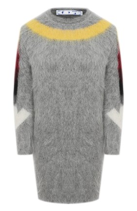 Женское платье OFF-WHITE серого цвета по цене 79950 руб., арт. 0WHI031E20KNI0010884 | Фото 1 Женское платье OFF-WHITE серого цвета, арт. 0WHI031E20KNI0010884 | Фото 1