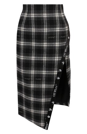 Женская хлопковая юбка OFF-WHITE черно-белого цвета по цене 59700 руб., арт. 0WCC101E20FAB0021000 | Фото 1 Женская хлопковая юбка OFF-WHITE черно-белого цвета, арт. 0WCC101E20FAB0021000 | Фото 1