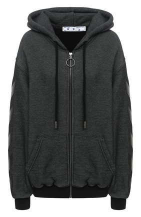 Женский хлопковая толстовка OFF-WHITE черного цвета по цене 58350 руб., арт. 0WBE005E20JER0011010 | Фото 1 Женский хлопковая толстовка OFF-WHITE черного цвета, арт. 0WBE005E20JER0011010 | Фото 1