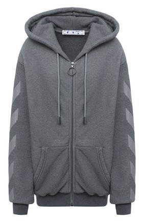 Женский хлопковая толстовка OFF-WHITE серого цвета по цене 58350 руб., арт. 0WBE005E20JER0010808 | Фото 1 Женский хлопковая толстовка OFF-WHITE серого цвета, арт. 0WBE005E20JER0010808 | Фото 1