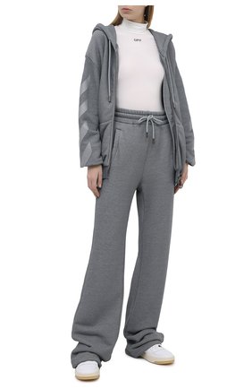 Женский хлопковая толстовка OFF-WHITE серого цвета по цене 58350 руб., арт. 0WBE005E20JER0010808 | Фото 2 Женский хлопковая толстовка OFF-WHITE серого цвета, арт. 0WBE005E20JER0010808 | Фото 2