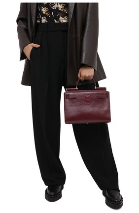Женская сумка sicily 62 small DOLCE & GABBANA бордового цвета, арт. BB6625/AW662 | Фото 2 (Материал: Натуральная кожа; Ремень/цепочка: На ремешке; Размер: small; Сумки-технические: Сумки top-handle)