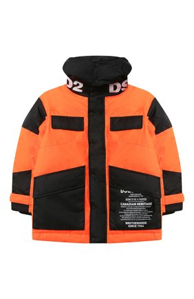 Детский пуховая куртка DSQUARED2 оранжевого цвета по цене 56200 руб., арт. DQ046M-D00ZM | Фото 1 Детский пуховая куртка DSQUARED2 оранжевого цвета, арт. DQ046M-D00ZM | Фото 1