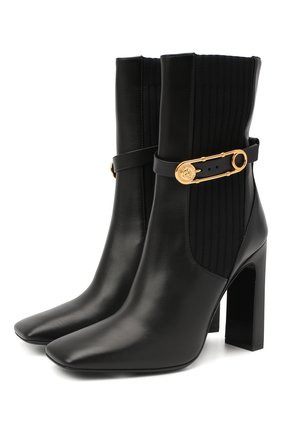 Женские кожаные ботильоны VERSACE черного цвета по цене 89950 руб., арт. DST414P/DVT2P | Фото 1 Женские кожаные ботильоны VERSACE черного цвета, арт. DST414P/DVT2P | Фото 1