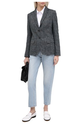 Женский шерстяной жакет KITON синего цвета по цене 327500 руб., арт. D50529K05T31 | Фото 2 Женский шерстяной жакет KITON синего цвета, арт. D50529K05T31 | Фото 2