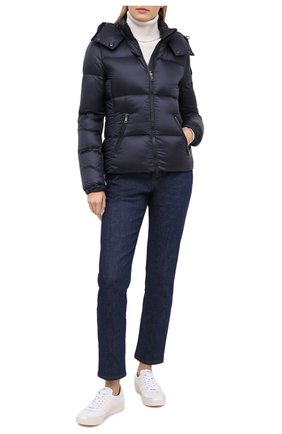 Женский пуховик MONCLER темно-синего цвета по цене 87000 руб., арт. F2-093-1A586-00-C0229 | Фото 2 Женский пуховик MONCLER темно-синего цвета, арт. F2-093-1A586-00-C0229 | Фото 2