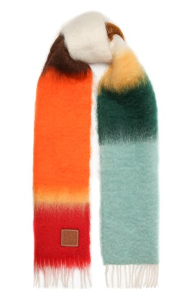 Женский шерстяной шарф LOEWE разноцветного цвета, арт. F810487X15 | Фото 1 (Материал: Текстиль, Шерсть)