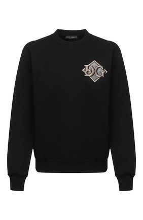 Мужской хлопковый свитшот DOLCE & GABBANA черного цвета по цене 55150 руб., арт. G90W6Z/G7XSH | Фото 1 Мужской хлопковый свитшот DOLCE & GABBANA черного цвета, арт. G90W6Z/G7XSH | Фото 1
