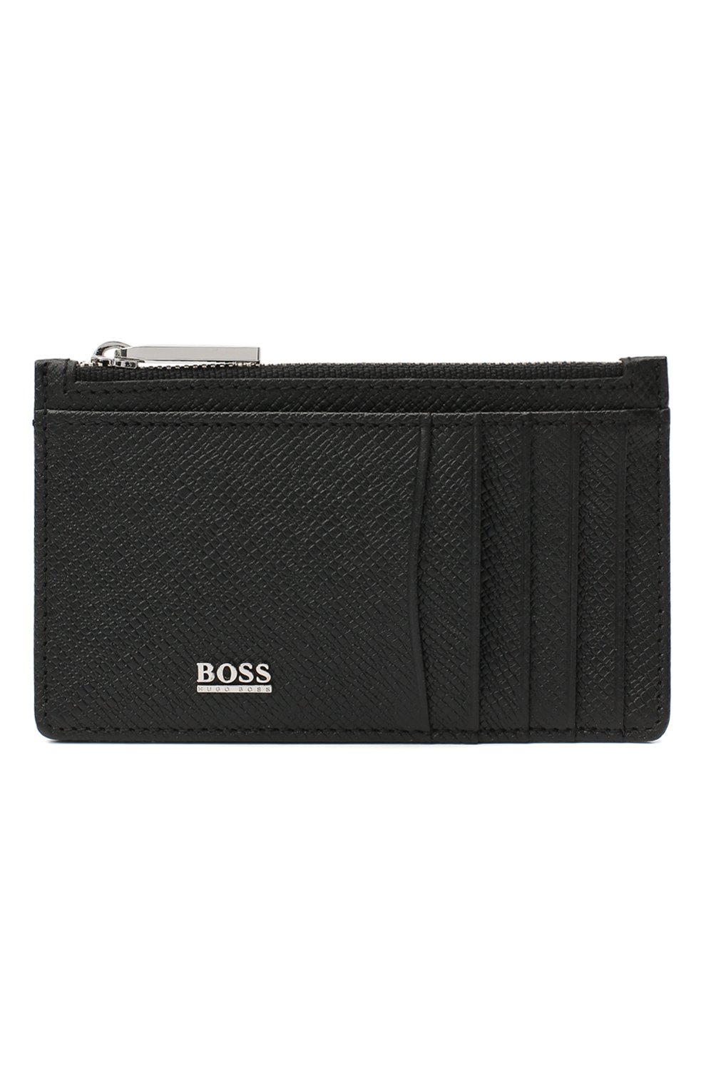 Мужской кожаный футляр для кредитных карт BOSS черного цвета, арт. 50326710 | Фото 1