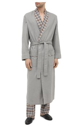 Мужской халат из хлопка и шерсти ZIMMERLI серого цвета по цене 26300 руб., арт. 4600-75143 | Фото 2 Мужской халат из хлопка и шерсти ZIMMERLI серого цвета, арт. 4600-75143 | Фото 2