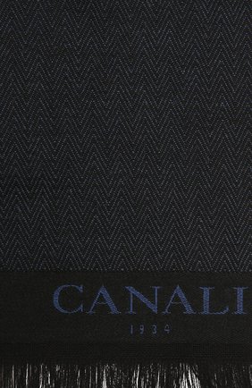 Мужской шерстяной шарф CANALI темно-синего цвета по цене 13050 руб., арт. 06/TF00170 | Фото 2 Мужской шерстяной шарф CANALI темно-синего цвета, арт. 06/TF00170 | Фото 2