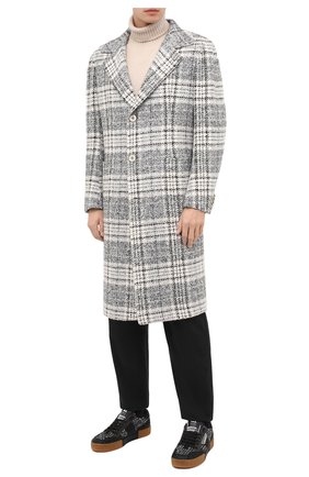 Мужские комбинированные кеды miami DOLCE & GABBANA серого цвета по цене 52200 руб., арт. CS1821/AW153 | Фото 2 Мужские комбинированные кеды miami DOLCE & GABBANA серого цвета, арт. CS1821/AW153 | Фото 2