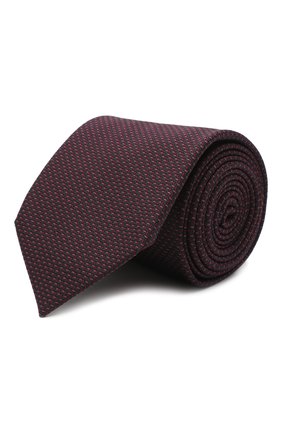 Мужской галстук из хлопка и шелка VAN LAACK фиолетового цвета, арт. LUIS-EL/K04108 | Фото 1 (Материал: Текстиль, Хлопок, Шелк; Принт: С принтом)