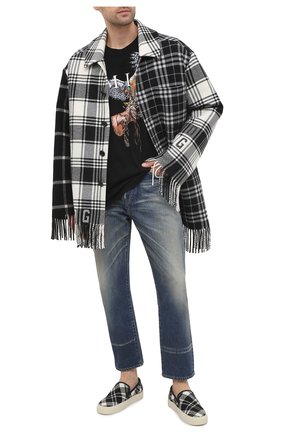 Мужские текстильные слипоны venice SAINT LAURENT черно-белого цвета по цене 34750 руб., арт. 585742/1ZC10 | Фото 2 Мужские текстильные слипоны venice SAINT LAURENT черно-белого цвета, арт. 585742/1ZC10 | Фото 2