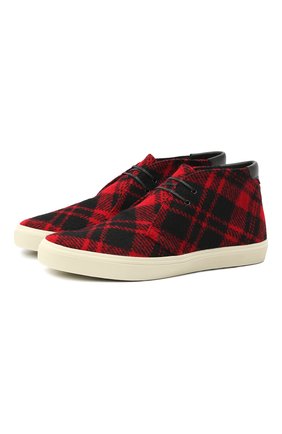 Мужские текстильные кеды ace SAINT LAURENT красного цвета по цене 43950 руб., арт. 630959/1ZC10 | Фото 1 Мужские текстильные кеды ace SAINT LAURENT красного цвета, арт. 630959/1ZC10 | Фото 1
