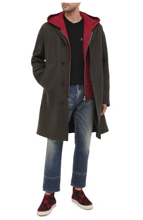 Мужские текстильные кеды ace SAINT LAURENT красного цвета по цене 43950 руб., арт. 630959/1ZC10 | Фото 2 Мужские текстильные кеды ace SAINT LAURENT красного цвета, арт. 630959/1ZC10 | Фото 2