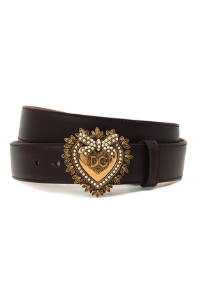 Женский кожаный ремень DOLCE & GABBANA бордового цвета по цене 36300 руб., арт. BE1315/AK861 | Фото 1 Женский кожаный ремень DOLCE & GABBANA бордового цвета, арт. BE1315/AK861 | Фото 1