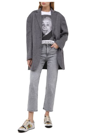 Женские кожаные кеды screener GUCCI серебряного цвета по цене 57200 руб., арт. 627833/1TR20 | Фото 2 Женские кожаные кеды screener GUCCI серебряного цвета, арт. 627833/1TR20 | Фото 2