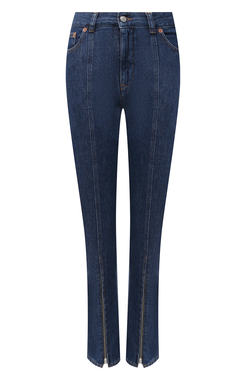 Женские джинсы MM6 синего цвета, арт. S62LB0050/S30460 | Фото 1 (Стили: Ретро; Кросс-КТ: Деним; Длина (брюки, джинсы): Стандартные; Силуэт Ж (брюки и джинсы): Прямые; Материал внешний: Хлопок)