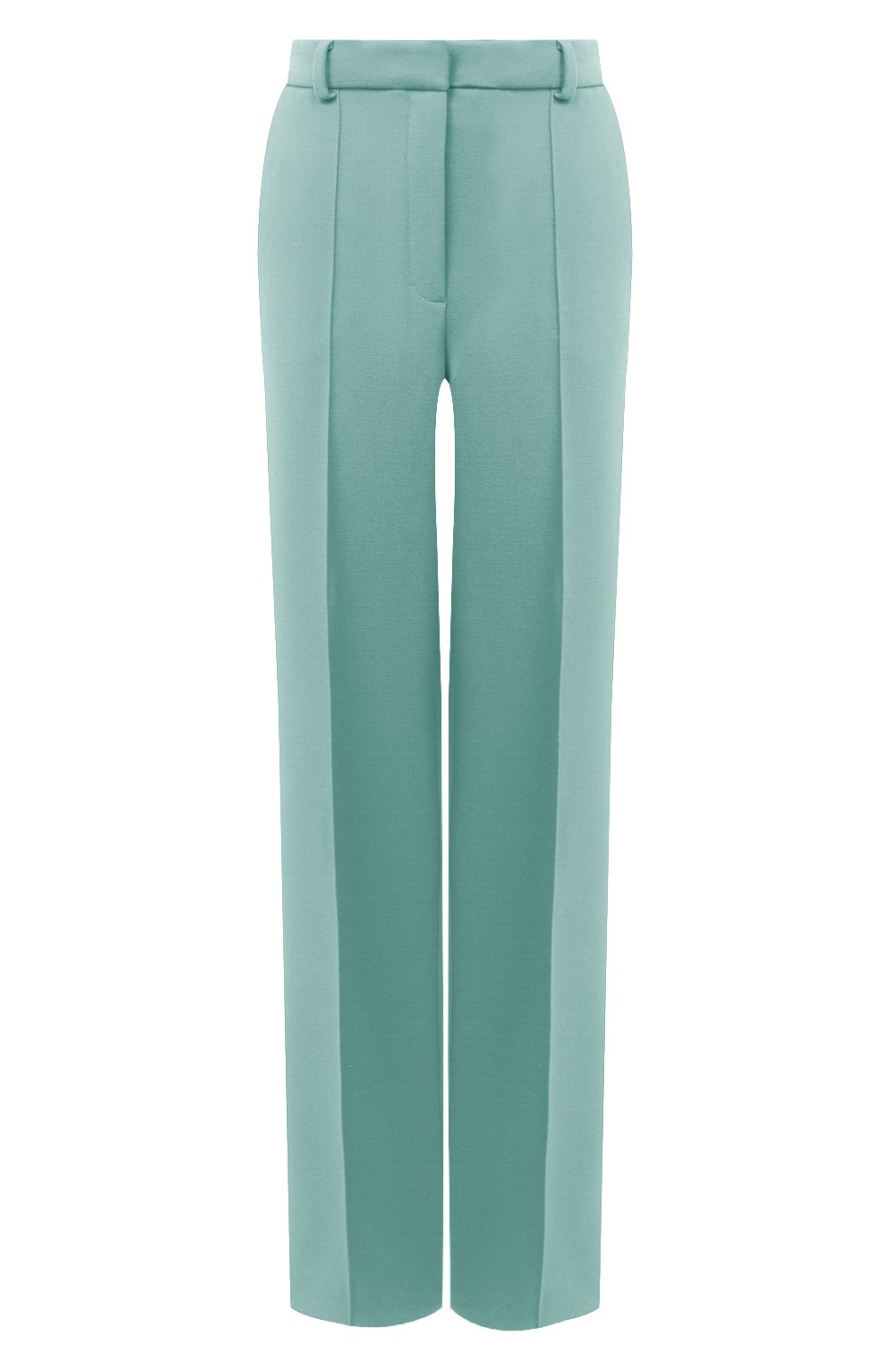 Женские брюки из вискозы LESYANEBO зеленого цвета, арт. FW20/H-157 | Фото 1 (Длина (брюки, джинсы): Удлиненные; Женское Кросс-КТ: Брюки-одежда; Силуэт Ж (брюки и джинсы): Прямые; Материал внешний: Вискоза; Стили: Кэжуэл)