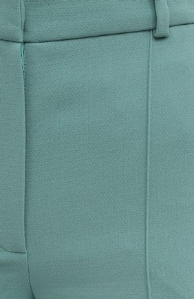 Женские брюки из вискозы LESYANEBO зеленого цвета, арт. FW20/H-157 | Фото 5 (Длина (брюки, джинсы): Удлиненные; Женское Кросс-КТ: Брюки-одежда; Силуэт Ж (брюки и джинсы): Прямые; Материал внешний: Вискоза; Стили: Кэжуэл)