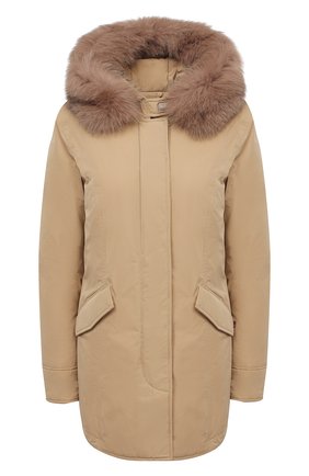 Женская пуховая парка WOOLRICH бежевого цвета по цене 83450 руб., арт. CFWW0U0323FR/UT0573 | Фото 1 Женская пуховая парка WOOLRICH бежевого цвета, арт. CFWW0U0323FR/UT0573 | Фото 1