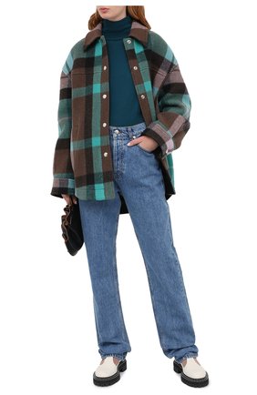 Женская шерстяная водолазка DRIES VAN NOTEN бирюзового цвета по цене 39950 руб., арт. 202-11290-1700 | Фото 2 Женская шерстяная водолазка DRIES VAN NOTEN бирюзового цвета, арт. 202-11290-1700 | Фото 2