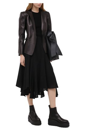 Женский кожаный жакет VALENTINO черного цвета по цене 414500 руб., арт. UB0NA05W5VT | Фото 2 Женский кожаный жакет VALENTINO черного цвета, арт. UB0NA05W5VT | Фото 2