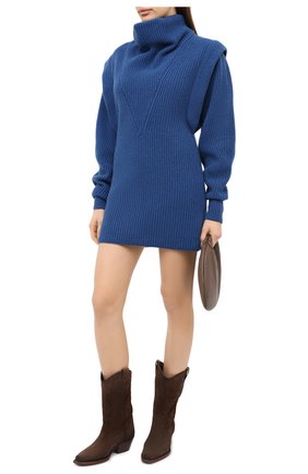Женское платье из кашемира и шерсти ISABEL MARANT синего цвета по цене 110500 руб., арт. R01841-20H003I/PREWITT | Фото 2 Женское платье из кашемира и шерсти ISABEL MARANT синего цвета, арт. R01841-20H003I/PREWITT | Фото 2