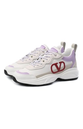 Женские кожаные кроссовки shegoes VALENTINO белого цвета по цене 52900 руб., арт. UW0S0AB1/KCX | Фото 1 Женские кожаные кроссовки shegoes VALENTINO белого цвета, арт. UW0S0AB1/KCX | Фото 1