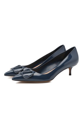 Женская кожаные туфли valentino garavani vlogo VALENTINO темно-синего цвета по цене 63400 руб., арт. UW0S0Q63/TMK | Фото 1 Женская кожаные туфли valentino garavani vlogo VALENTINO темно-синего цвета, арт. UW0S0Q63/TMK | Фото 1