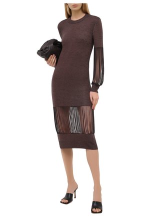 Женское платье из вискозы BOTTEGA VENETA коричневого цвета по цене 335000 руб., арт. 626873/VKWL0 | Фото 2 Женское платье из вискозы BOTTEGA VENETA коричневого цвета, арт. 626873/VKWL0 | Фото 2
